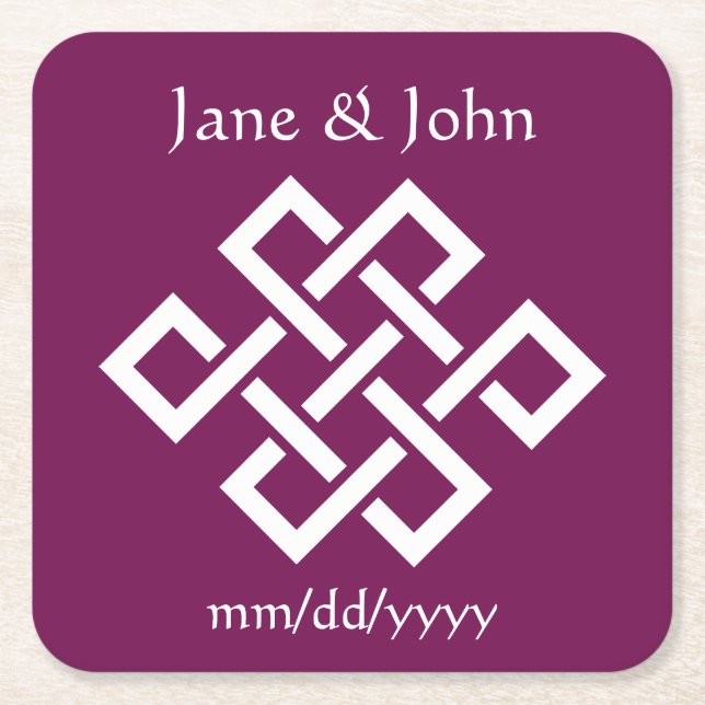 Chinese Elegance in Wine Paper Coaster (Front)
