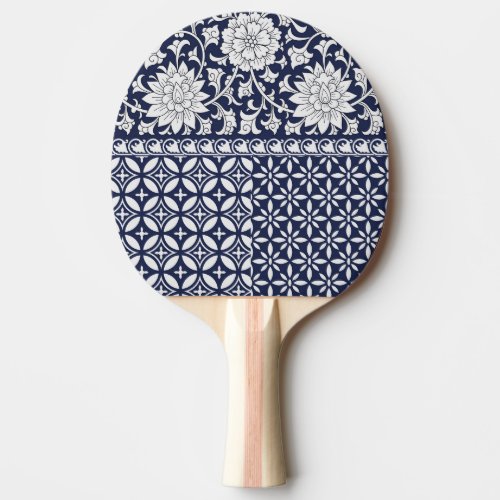 Chinese Elegance Seamless Ornament Ping Pong Paddle