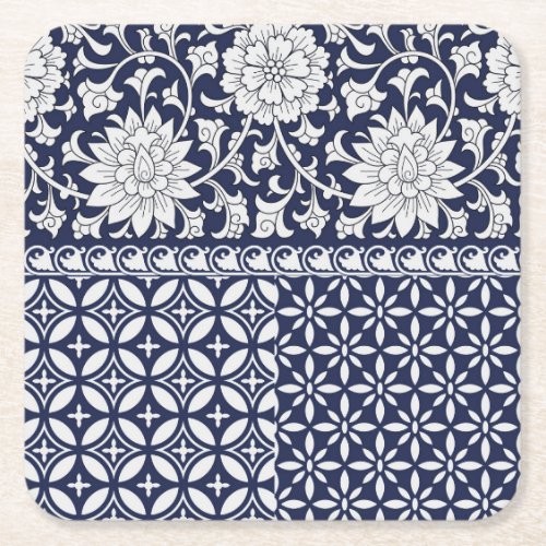 Chinese Elegance Seamless Ornament Square Paper Coaster
