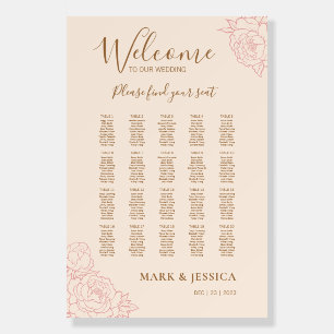 Chinese Elegant Wedding Welcome Seating Chart Foam Board