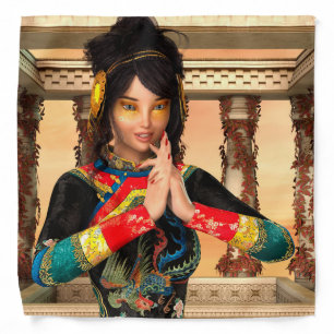 Chinese Empress Fantasy Portrait Art Bandana