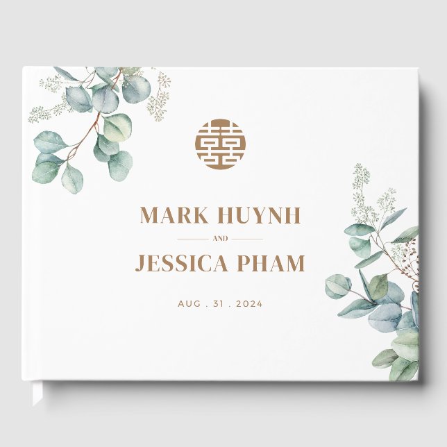 Chinese Eucalyptus Double Happiness/Song Hy Guest Book (Front)
