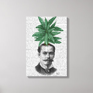 Chinese Evergreen Head Plant Head Canvas Print