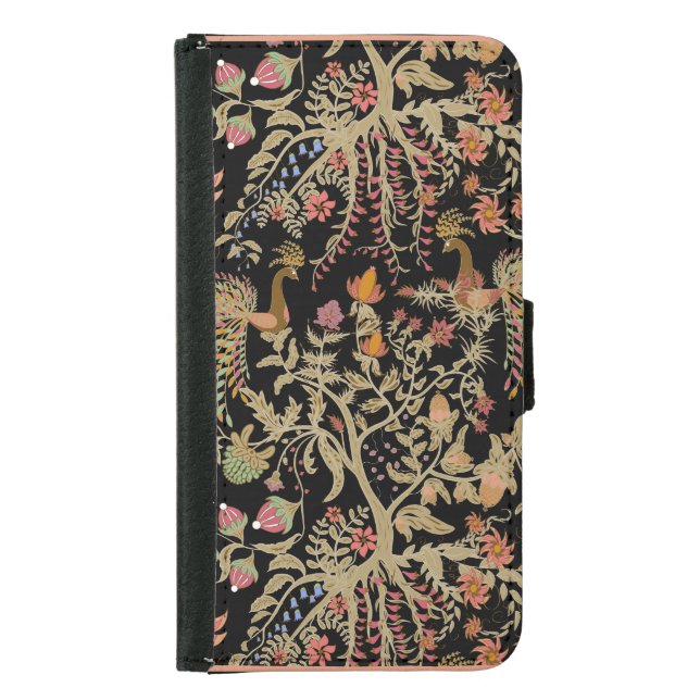 Chinese Fairy Floral Birds Pattern Samsung Galaxy Wallet Case (Front)