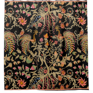 Chinese fairy floral pattern with beautiful birds shower curtain