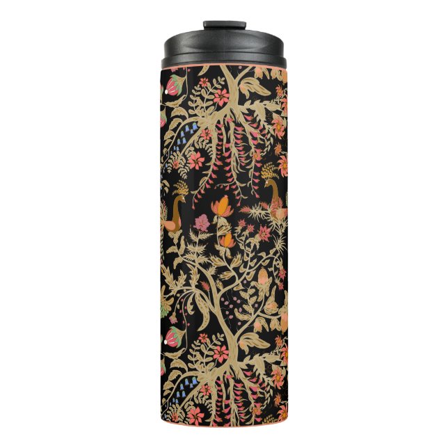 Chinese fairy floral pattern with beautiful birds  thermal tumbler (Front)