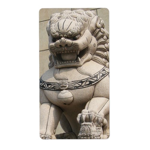 Chinese Female Guardian Lion Foo Dog 石獅 Label