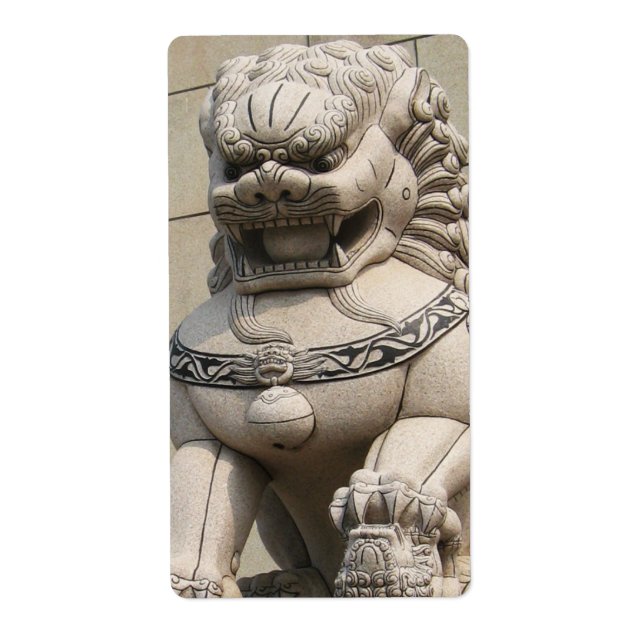 Chinese Female Guardian Lion Foo Dog 石獅 Label (Front)