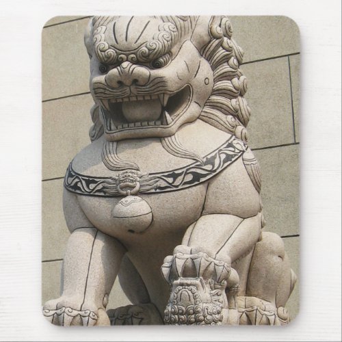 Chinese Female Guardian Lion Foo Dog 石獅 Mouse Pad