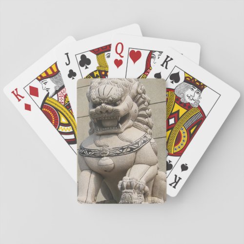 Chinese Female Guardian Lion Foo Dog 石獅 Poker Cards