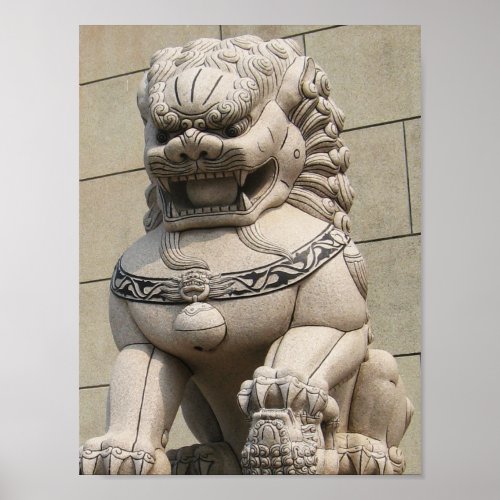 Chinese Female Guardian Lion Foo Dog 石獅 Poster