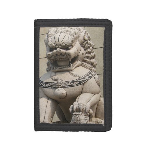 Chinese Female Guardian Lion Foo Dog 石獅 Tri_fold Wallet