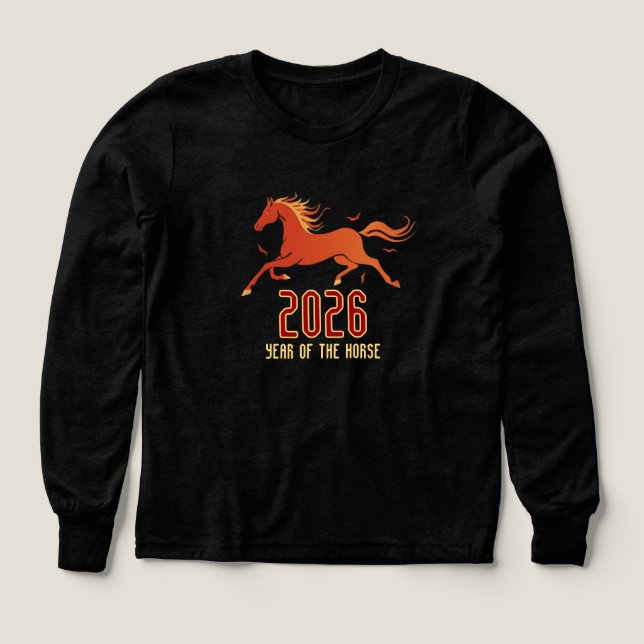 Chinese Fire Horse New Year 2026 Kid's Tri-Blend Shirts (Design Front)