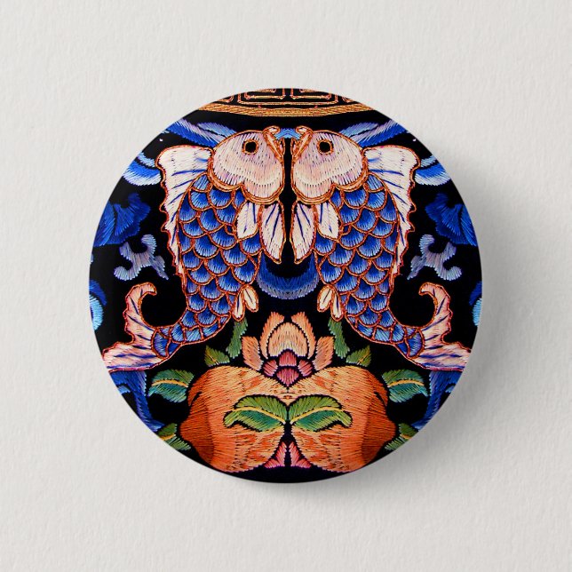 Chinese Fish Embroidery Button (Front)