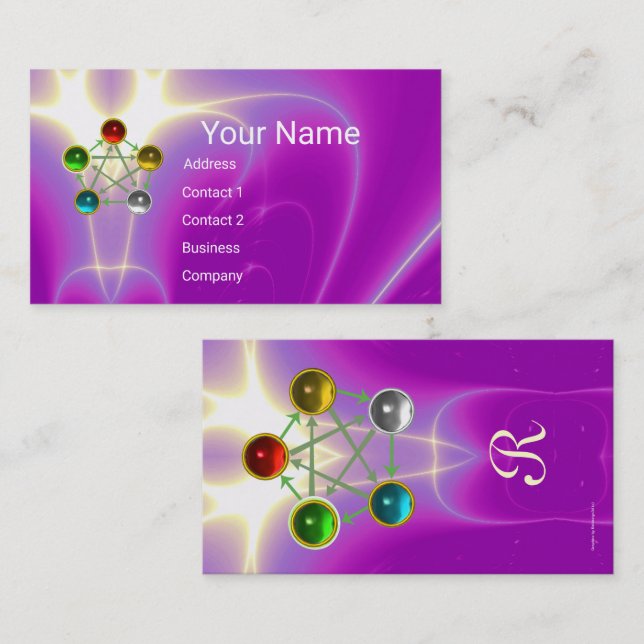 CHINESE FIVE ELEMENTS FENG SHUI SPIRITUAL ENERGY BUSINESS CARD (Front/Back)