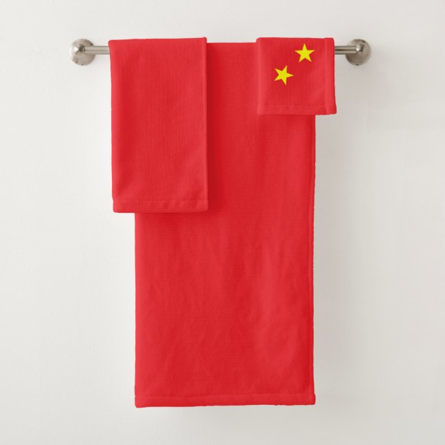 Chinese Flag Bath Towel Set (Insitu)