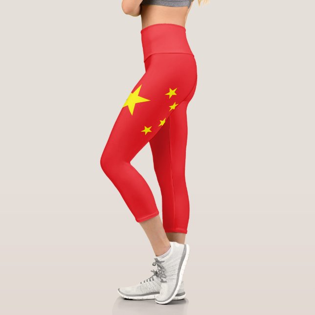 Chinese Flag Capri Leggings (Left)