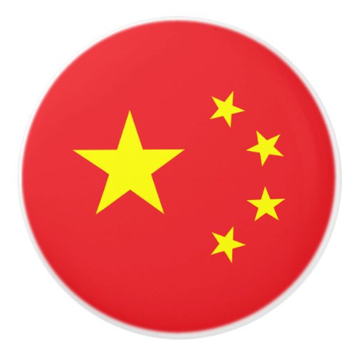 Chinese Flag Ceramic Knob