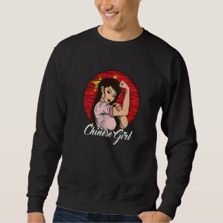 Chinese Flag China Chinese Girl Sweatshirt