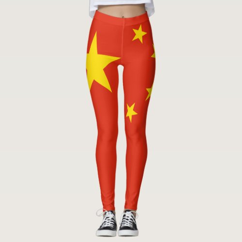 Chinese Flag China Leggings