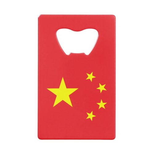 Chinese Flag Credit Card Bottle Opener