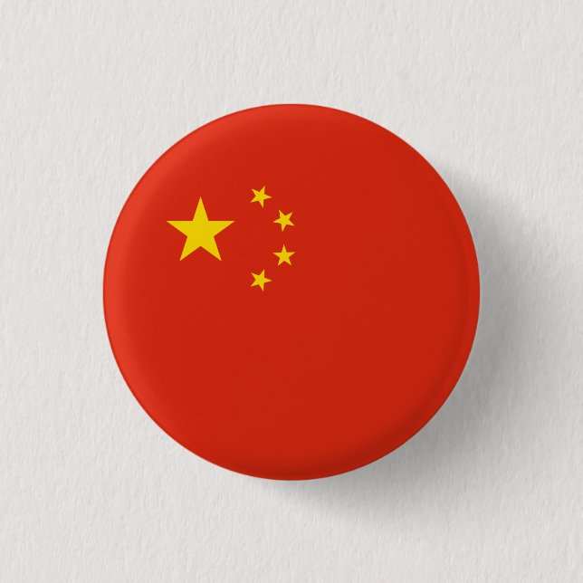 Chinese Flag, Flag of China Button (Front)