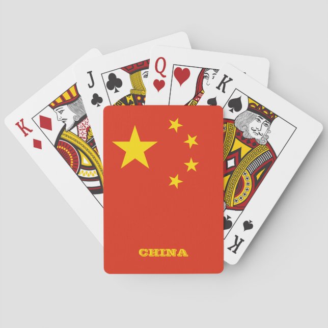Chinese Flag Games, China Playing Cards (Back)