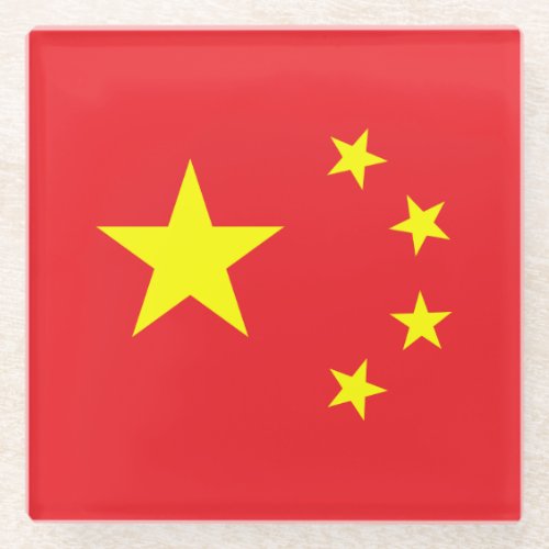 Chinese Flag Glass Coaster