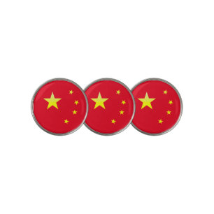 Chinese flag golf ball marker