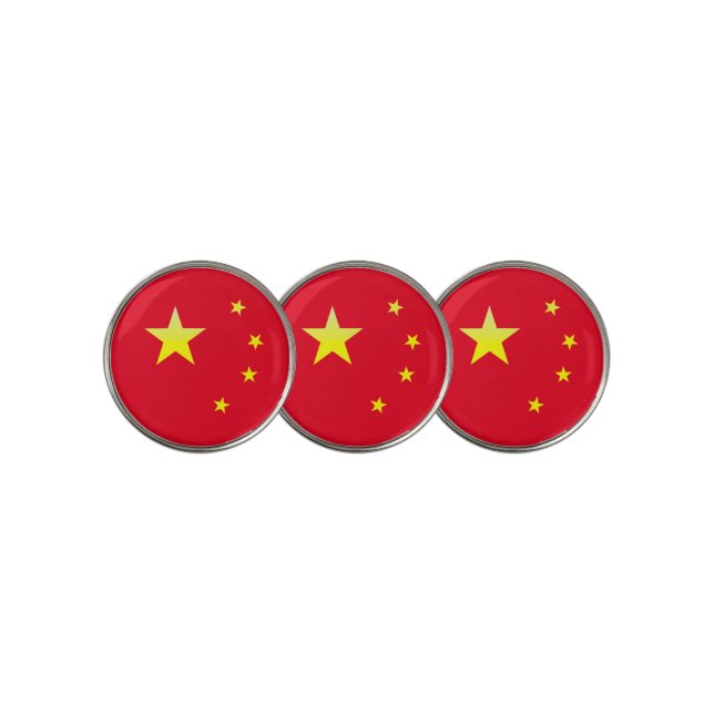 Chinese flag golf ball marker (3 Up)