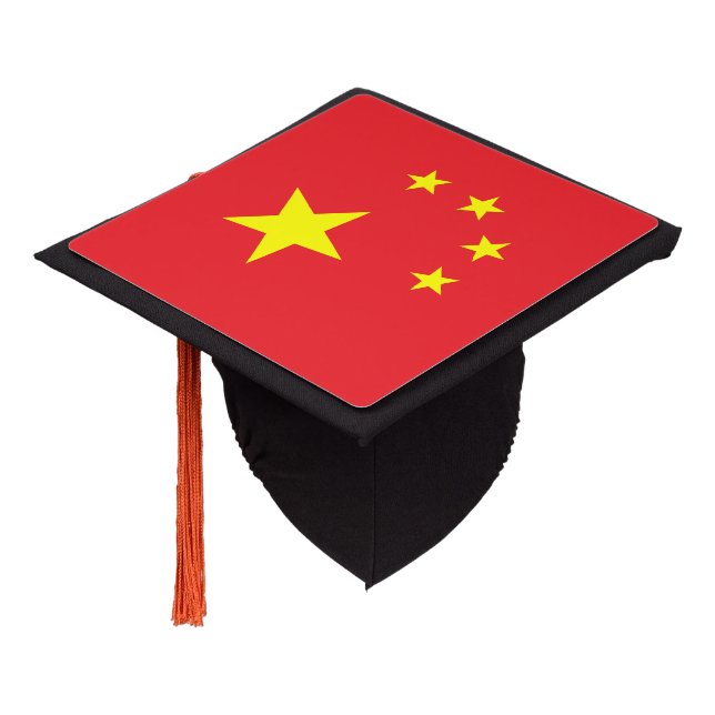 Chinese Flag Graduation Cap Topper (Angled)