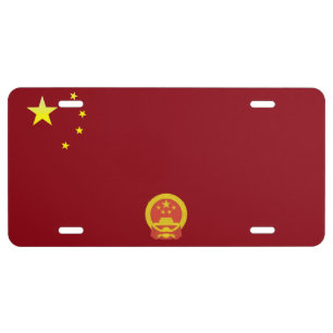Chinese flag license plate