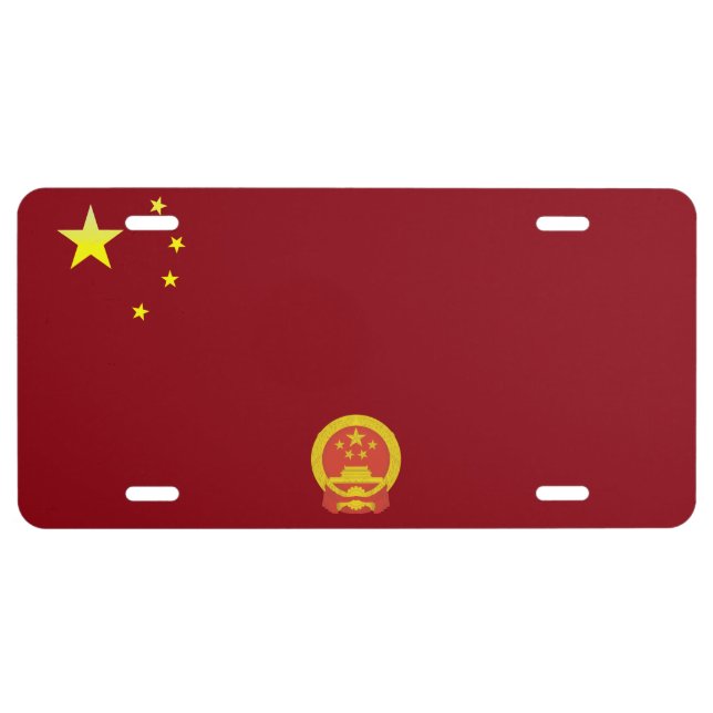 Chinese flag license plate (Front)