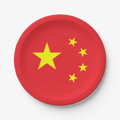 Chinese Flag Paper Plates