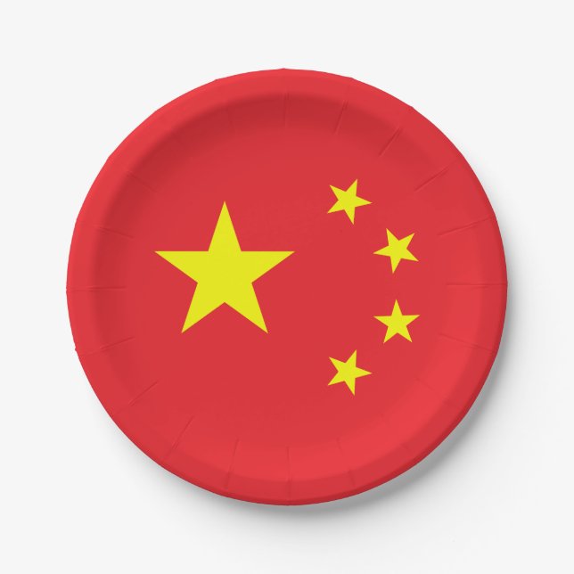 Chinese Flag Paper Plates (Front)