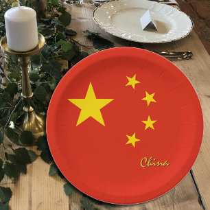 Chinese Flag plates, party, sports, China Paper Plates