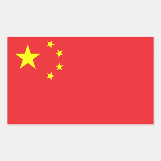 Chinese Flag Rectangular Sticker (Front)