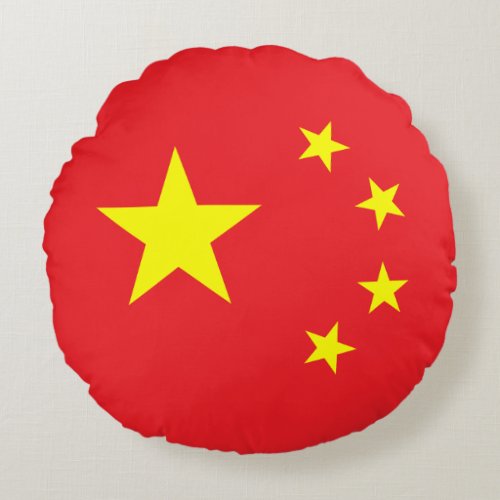 Chinese Flag Round Pillow