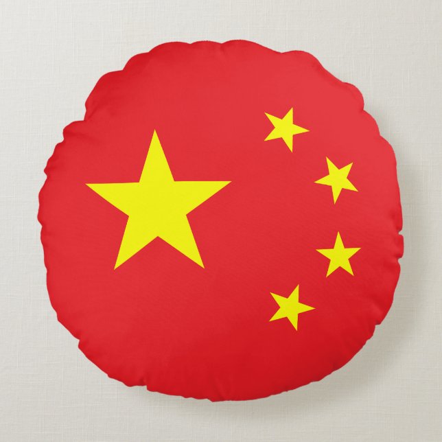 Chinese Flag Round Pillow (Front)