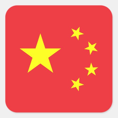 Chinese Flag Square Sticker