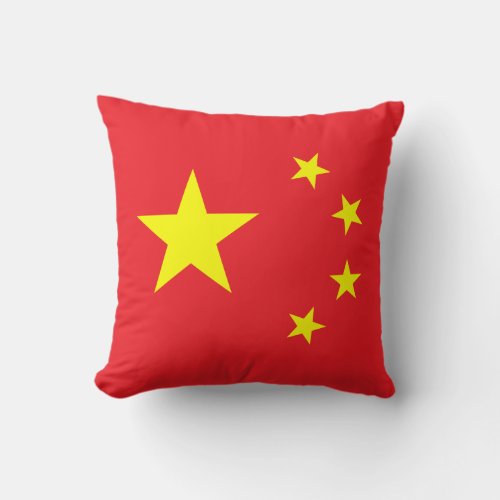 Chinese Flag Throw Pillow