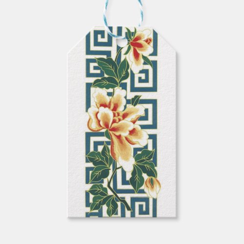 Chinese floral design gift tags