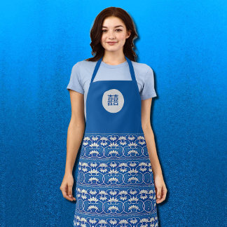 Chinese floral -double happiness apron
