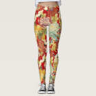Chinese Floral Print Leggings