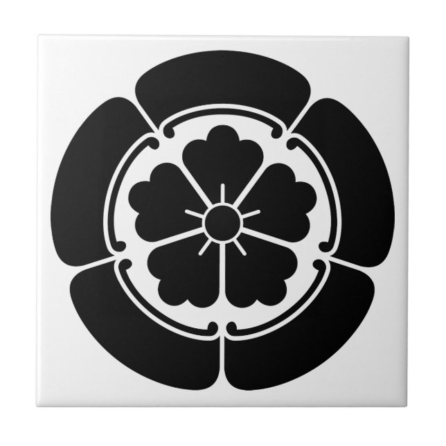 Chinese flower in goka ceramic tile (Front)