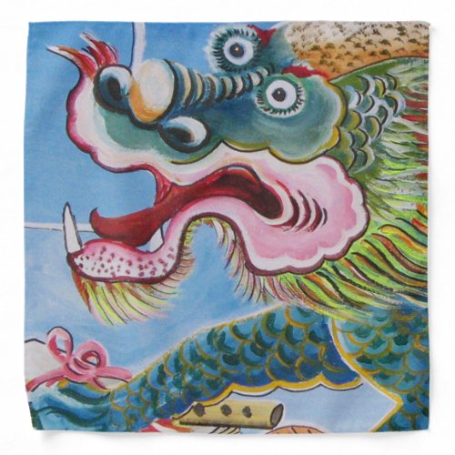 Chinese Foo Dog  Lion Guardian Mural Bandana