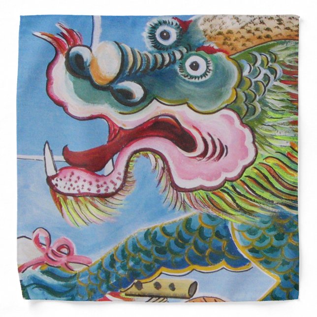 Chinese Foo Dog / Lion Guardian Mural Bandana (Front)