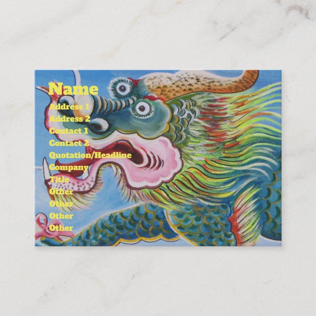Chinese Foo Dog / Lion Guardian Mural Business Card (Front)