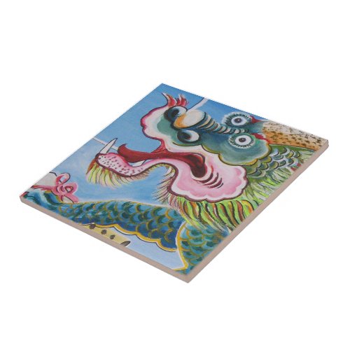 Chinese Foo Dog  Lion Guardian Mural Ceramic Tile