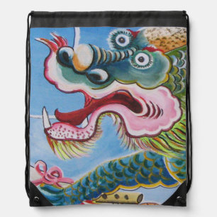Chinese Foo Dog / Lion Guardian Mural Drawstring Bag